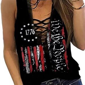 Black We The People Lace Up Top